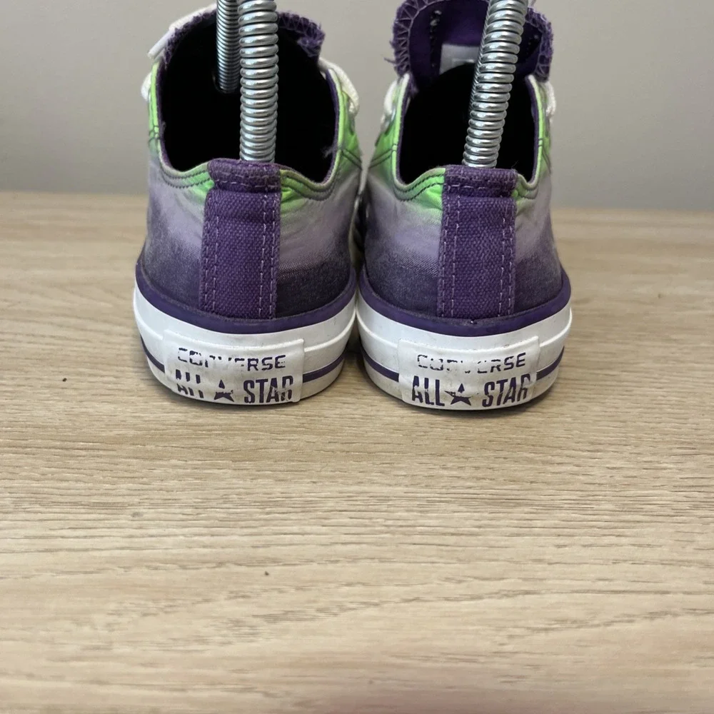Converse All Star Low Purple Green Fade Women's 5 Big‎ Kids 3.5 Halloween Chucks